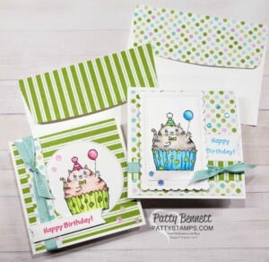Birthday Cards featuring Best Day Stamp set from Stampin' UP! colored with Stampin' Blends markers by Patty Bennett
