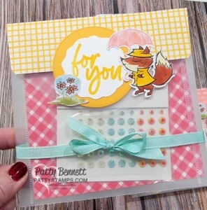 Prize Patrol Gifts for Luv 2 Stamp Group with Stampin' Up! Rain or Shine paper.