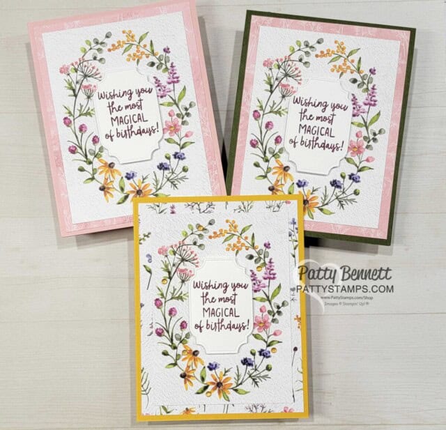 Easy to make floral birthday cards with Stampin' Up! Dainty Flowers paper from Sale-a-Bration 2023