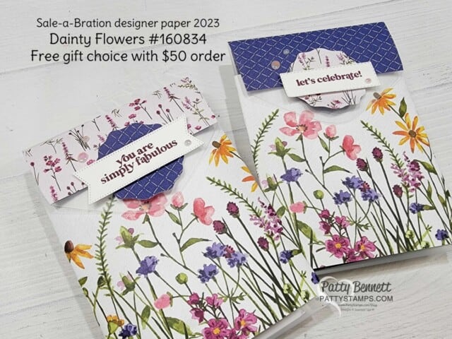 Repurposing Stampin' UP! die envelopes for Prize Patrol for the Luv 2 Stamp group with Dainty Flowers Sale-a-Bration paper