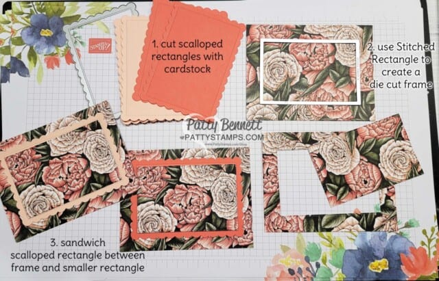Super Easy layered designer paper cards featuring Stampin' Up! Favored Flowers Sale-a-Bration paper by Patty Bennett