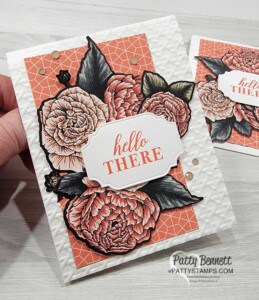 Die Cut Favored Flowers paper with Fragrant Flowers dies to make floral cards with Sale-a-Bration paper.