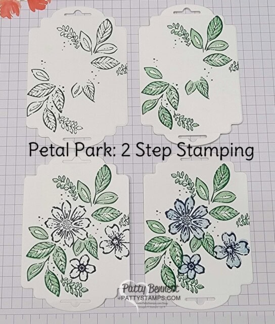 2 Step Stamping with Petal Park flowers and leaves from Stampin' Up!