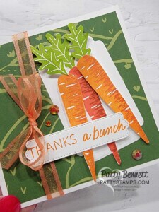 Thanks a Bunch Stampin' Up! Sale-a-Bration set with carrots - Square Card idea. by Patty Bennett