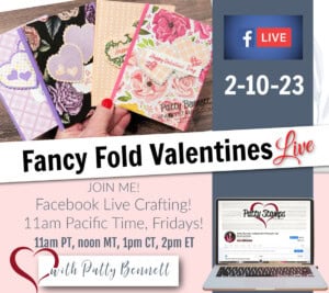 Fancy Fold Valentine cards for the office - live video with Patty Bennett