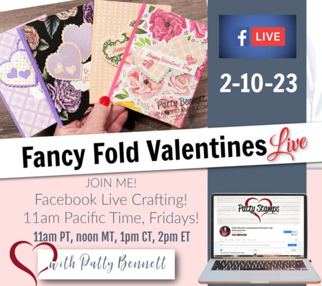 Fancy Fold Valentine cards for the office - live video with Patty Bennett
