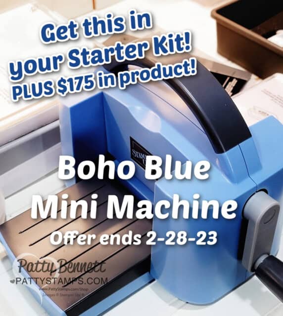 Don't Miss Out! Get the boho blue mini stampin cut and emboss machine: Stampin Up! Sale-a-Bration 2023