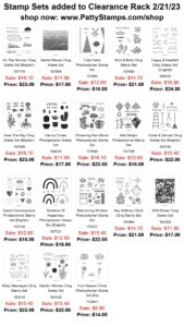 Stamp set sale clearance rack Stampin' UP! Feb. 2023 www.PattyStamps.com/shop