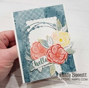 Irresistible Blooms bundle card idea by Patty Bennett. Online Exclusives March 2023 Stampin' Up!