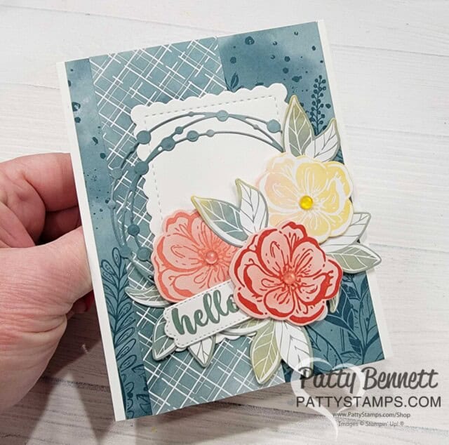 Irresistible Blooms bundle card idea by Patty Bennett. Online Exclusives March 2023 Stampin' Up!