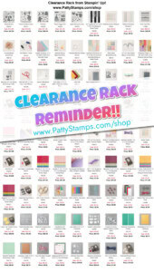 Stampin' Up! Clearance Rack specials on papercrafting and card making supplies. www.PattyStamps.com/shop