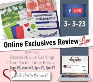 Weekly Facebook Live with Patty Bennett - Online Exclusives product review including Tropical Leaf bundle, Elegant Borders, Rhino Ready and Radiating Stitches