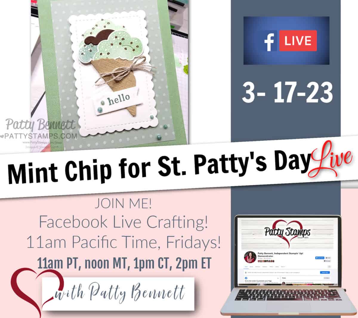 Join Live for St. Patty's Day fun with Share a Milkshake Mint Chip Ice cream and Shamrock shakes with Patty Bennett