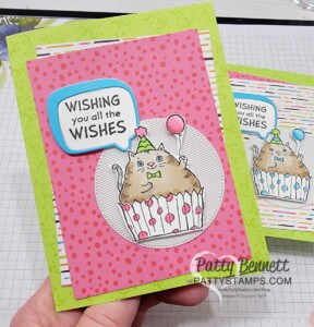 Stampin' Up! Best Day stamp set with kitty cat, colored with Stampin' Blends markers. Conversation Bubbles bundle.
