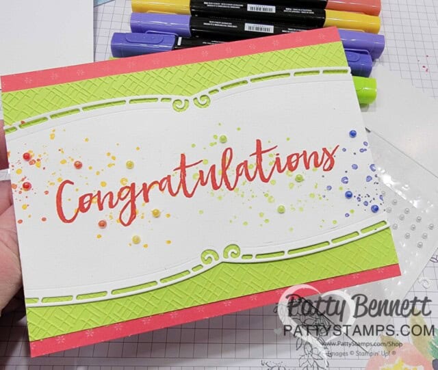Kind & Sincere Congratulations card featuring Stampin' Up! Elegant Borders dies