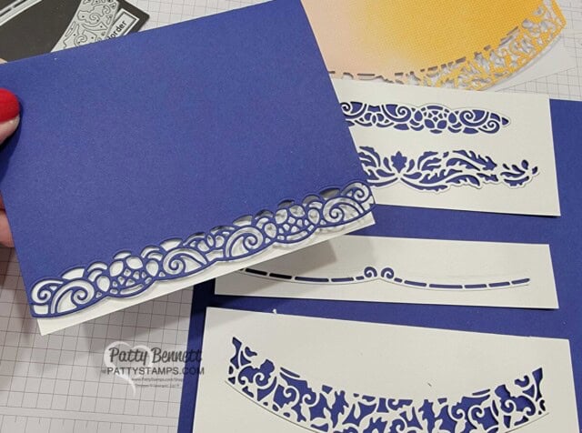 Elegant borders dies card base idea www.Pattystamps.com