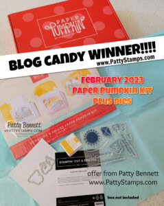 Sunshine & Smiles Paper Pumpkin Kit winner announced - blog candy giveaway from Patty Bennett