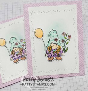 Friendly Gnomes cards colored with Stampin' Blends markers, by Patty Bennett