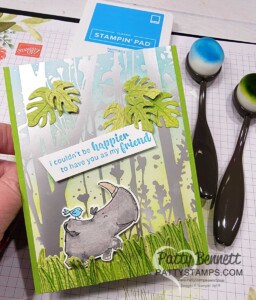Stampin' Up! Rhino Ready bundle card idea featuring Naturally Gilded paper with Blending Brushes