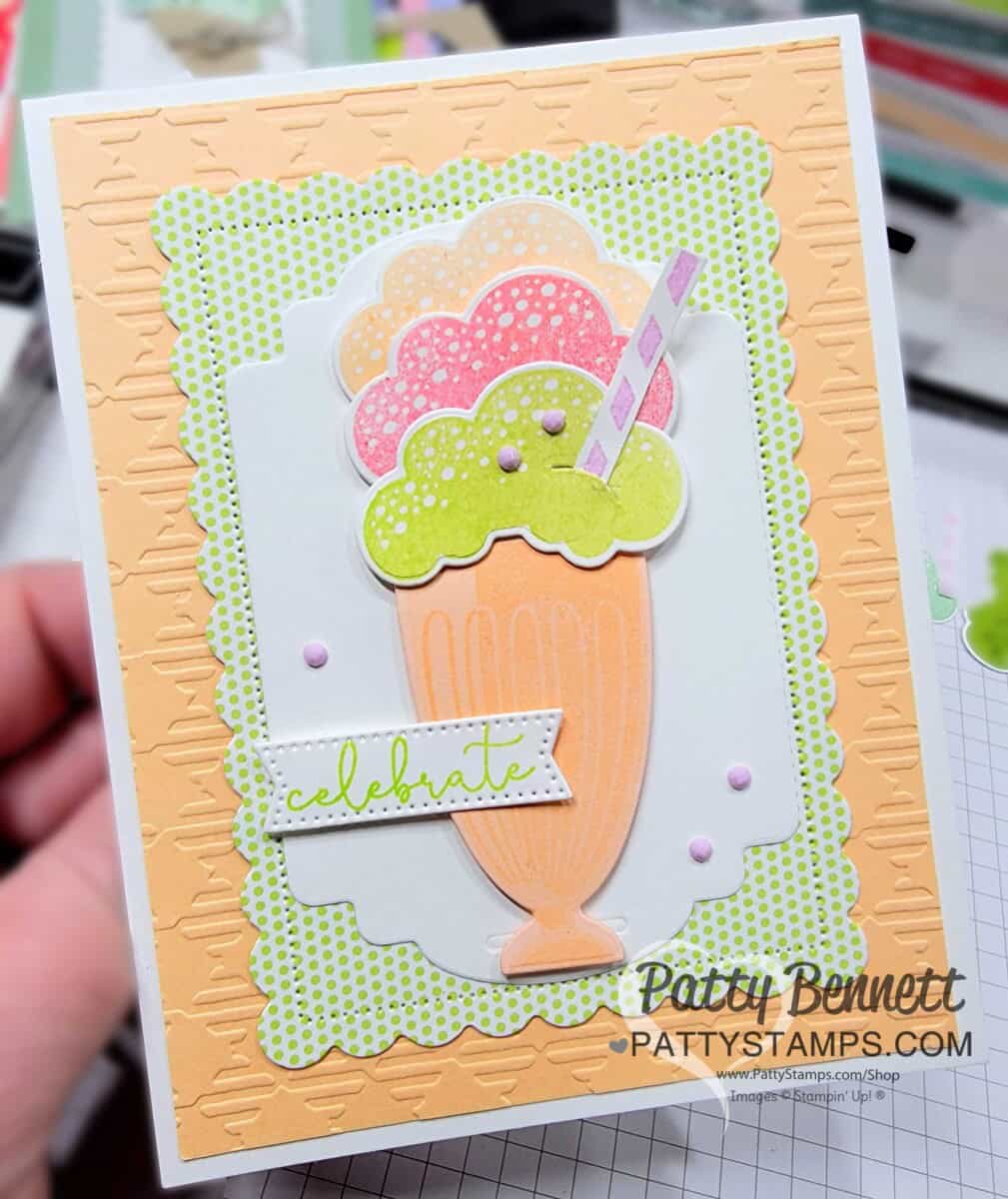 Milkshake card featuring Stampin' UP! card making supplies and Share a Milkshake bundle, by Patty Bennett