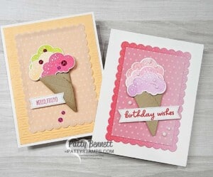 Share a Milkshake ice cream cone cards from Stampin' Up! by Patty Bennett
