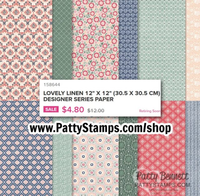 Sale on Lovely Linen designer paper from Stampin Up! 158644