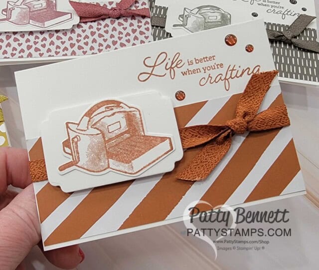 Stampin Up! In Color Note Card featuring the Crafting for You stamp set and Copper Clay In Color paper stack. 2023-2025