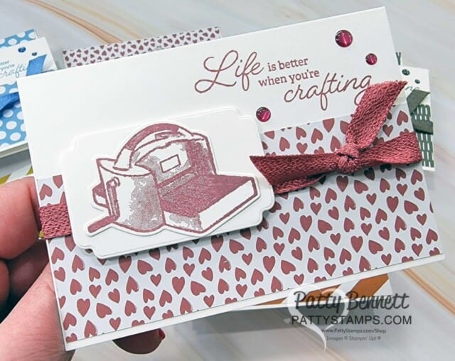 Stampin Up! In Color Note Card featuring the Crafting for You stamp set and Moody Mauve In Color paper stack. 2023-2025