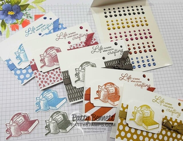 Stampin Up! In Color palette for 2023-2025 - ink pads, designer paper and ribbon. 