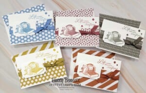 Stampin Up! In Color palette for 2023-2025 - ink pads, designer paper and ribbon.