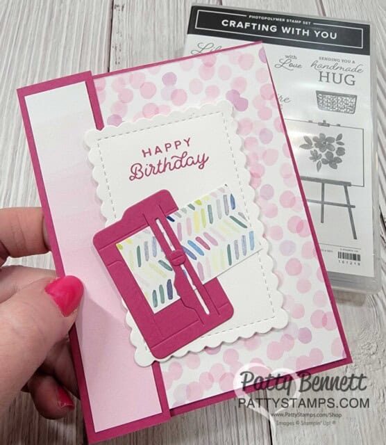 Stampin' Up! Crafting with You bundle card ideas featuring Bright & Beautiful designer paper and Trimmer die cut by Patty Bennett