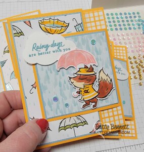 Rain or Shine fun fold card - Stampin' UP! designer paper must have!