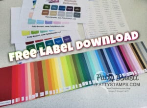 New Stampin Up catalog color label download from Patty Bennett rainbow order