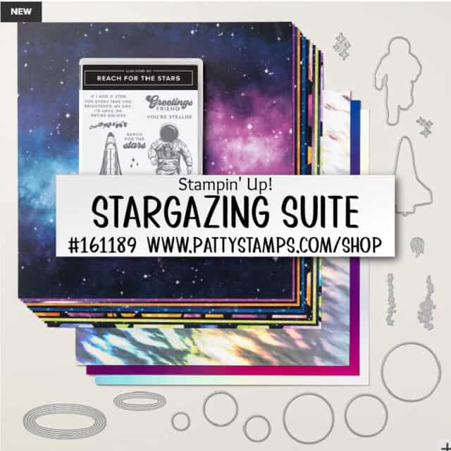 Stampin Up! Stargazing Suite for card making 161189 with planets. shop online www.PattyStamps.com/shop