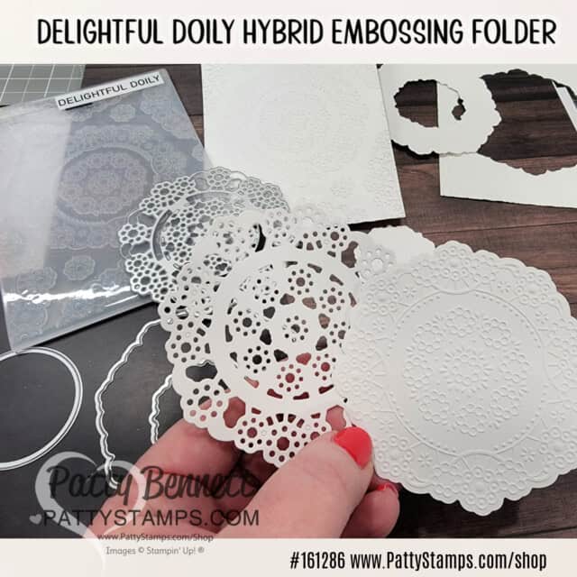 Stampin' Up! Delightful Doily Hybrid embossing folder and dies to make your own doilies for papercrafting and card making!