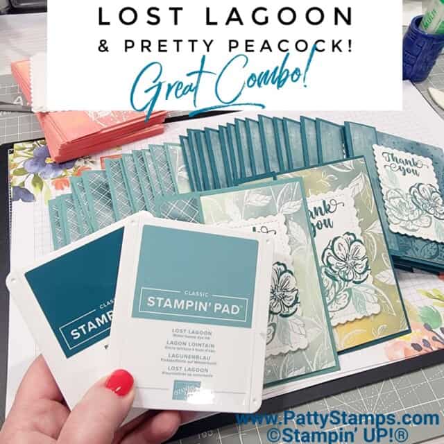 Great new Stampin UP! color combo.. Lost Lagoon and Pretty Peacock!!
