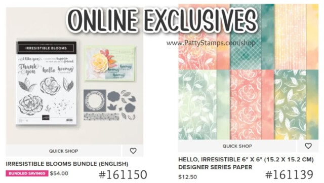 Stampin' Up! online exclusives Hello Irresistible paper and Irresistible Blooms bundle from Stampin' Up!