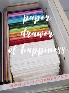 Patty's paper drawer of happiness with new Stampin' Up! catalog cardstock assortment packs.