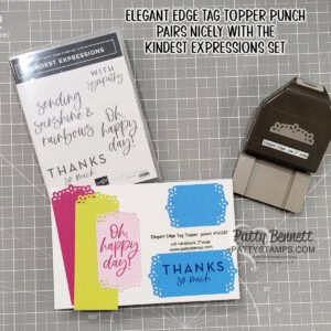 Stampin' Up! Elegant Edge Tag Topper punch for tags or labels pairs nicely with the Kindest Expressions set
