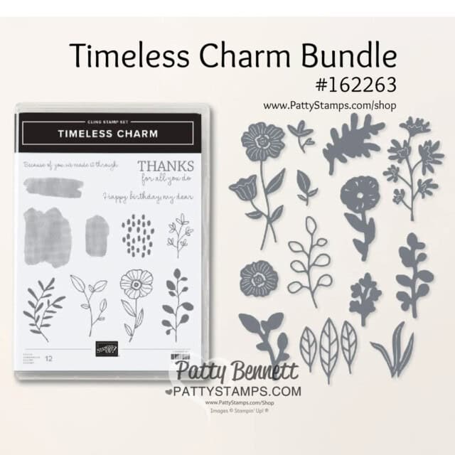Stampin' Up! Timeless Charm bundle #162263 part of the July 2023 Online Exclusive release. shop at www.PattyStamps.com/shop