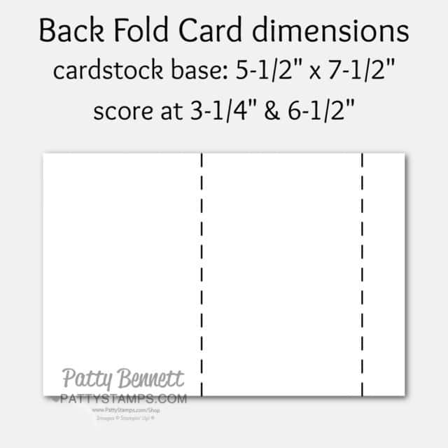 Cutting and Scoring dimensions for back fold fun fold card