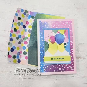 Birthday card idea with Stampin' Up! Bright & Beautiful Memories & More card pack by Patty Bennett