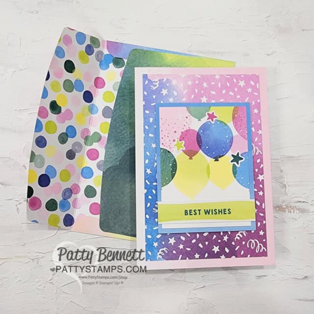 Birthday card idea with Stampin' Up! Bright & Beautiful Memories & More card pack by Patty Bennett