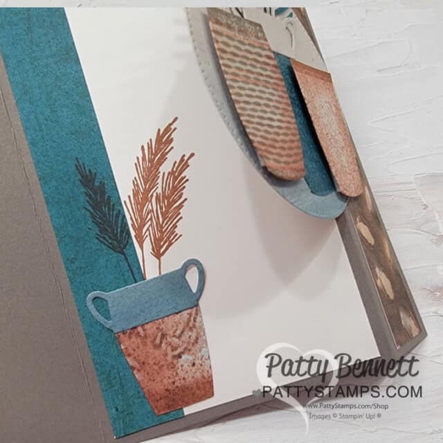 Inside of my Stampin UP! Earthen Textures bundles card idea by Patty Bennett