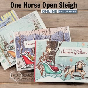 Stampin' Up! Online Exclusive One Horse Open Sleigh card ideas with Patty Bennett