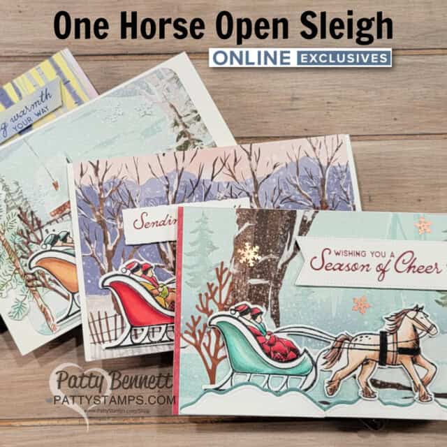 Stampin' Up! Online Exclusive One Horse Open Sleigh card ideas with Patty Bennett