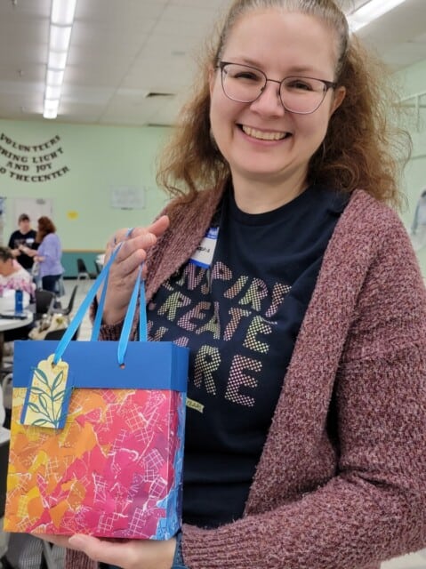 Summer Soiree Stampin' UP! event celebrating 35 years with Sara Douglass. Beautiful bag by Sophie. Patty Bennett & Kurstan del Rosario