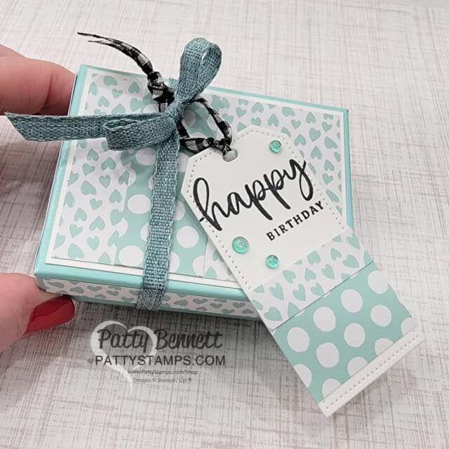 Sweet little gift box recycle idea: cover with Stampin' Up! designer paper!