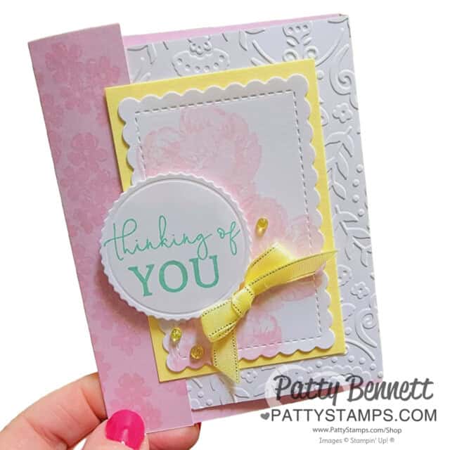 Stampin' Up! Two Tone Flora card idea with Bubble Bath cardstock.