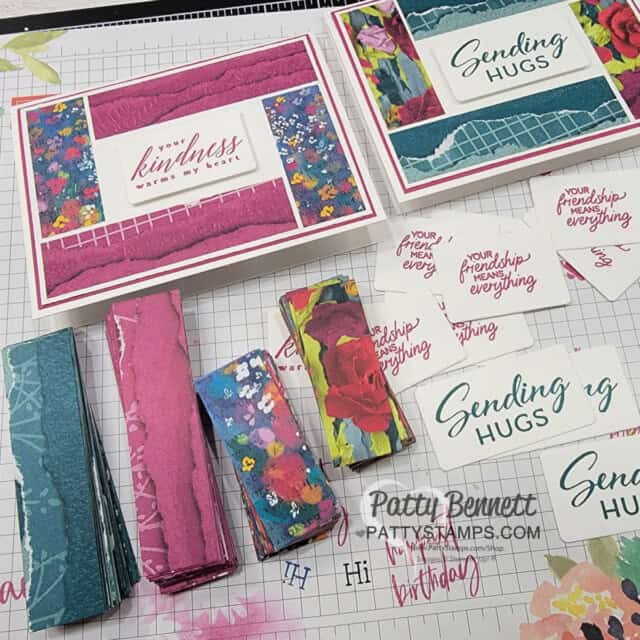 Masterfully Made designer paper strip cards by Patty Bennett